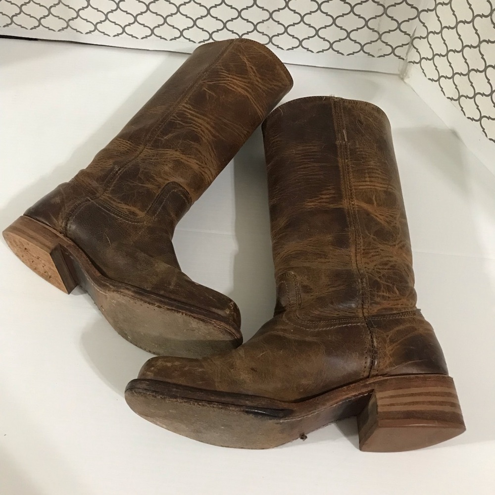Frye Campus Brown Leather Women's Riding Boots Size 9M - Picture 2 of 12